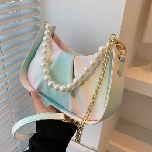 Gradient Square Underarm Bag 2021 Summer New PU Leather Womens Designer Handbag Luxury Brand Shoulder Messenger Bag Purses