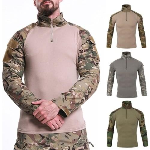 Multicam Camo Army Men T-Shirt Hiking Hunting Climbing Shooting Tops Fishing Breathable Casual Tactical Fitness T Shirts