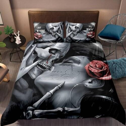3D Bedding Set 3D Print Design Duvet Cover Sets King Queen Twin Size Dropshipping Boy gife Skull wife love