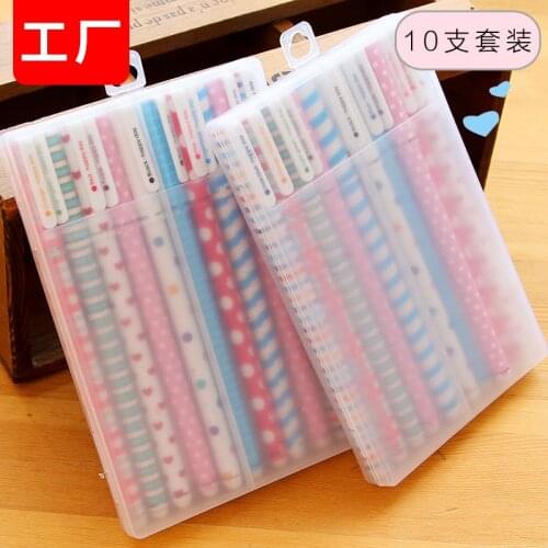 Korean Stationery Watercolor Pen 100 Boxes Per Set(1 Box Is 12 Pcs) Color Neutral Pen Black Water-specific Pen Water Pen Cute