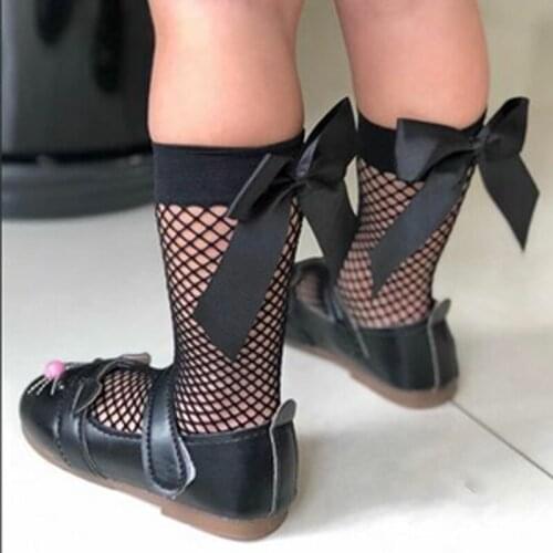 17 Colors Summer Womens Baby Girls Kids Bow knot Fishnet Mesh Socks Bow Ankle High Lace Fish Net Vintage Short Sock Sox