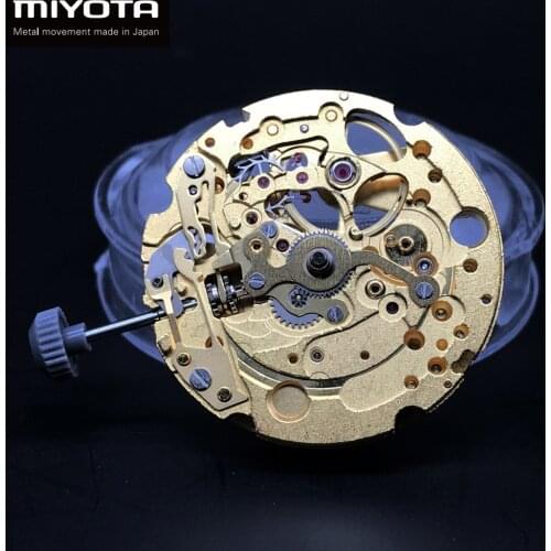 Luxury Golden Skeleton Dial Design Miyota 82S5 Standard Mechanical Movement 21 Jewels High Accuracy Automatic Self-winding Movt