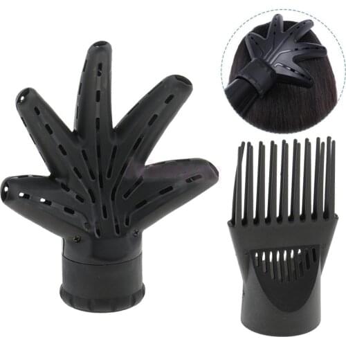 Set of 2pcs Salon Universal Hair Dryer Diffuser Hand Shape Curly Hair Wind Blower Attachment Nozzle & Straight Hair Comb Cover