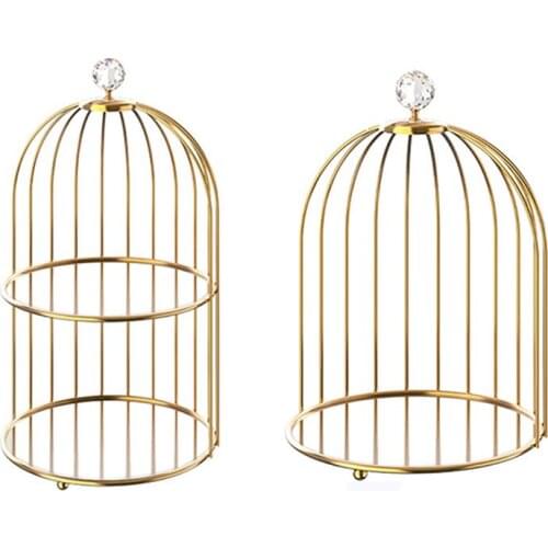 Desktop Cosmetic Storage Rack Wrought Iron Portable Birdcage Rack Bathroom Skin Care Organizer Toiletries Shelf