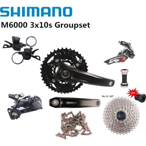 Shimano DEORE M6000 3x10s Groupset MT500 170mm Crankset Front Rear Derailleur Shifter Lever HG54 HG50 Cassette BB52 For MTB Bike