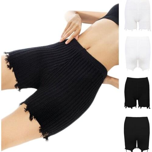Sexy Womens Knitted Shorts Fringed High Waist Shorts Fashion Streetwear Slim Shorts Casual Home Women