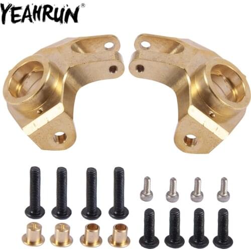 YEAHRUN Brass Front Steering Knuckles Heavy Duty Steering Cup Turn Cup for 1/10 RC Crawler Axial SCX10 II 90046 Upgrade Parts
