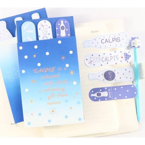 Domikee cute creative cartoon drinking design sticky note pad set kawaii school student writing memo pad stationery 120pcs