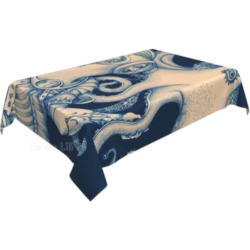Octopus Art Tablecloth Rectangle For Kitchen Outdoor Picnic Reusable Waterproof Table Cover For Dinner Table Decor