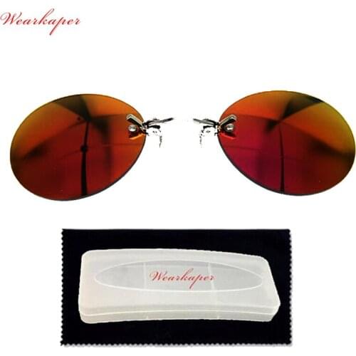 WEARKAPER Titanium Alloy Clip Nose Computer Adjustable Sunglasses Women Men Round Metal Rimless optical frame eyeglasses
