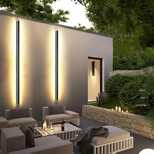 Led Wall Lamp Indoor Outdoor Long Wall Light Bedroom Living Room Sofa Background Wall Sconce Lighting Fixture AC220V