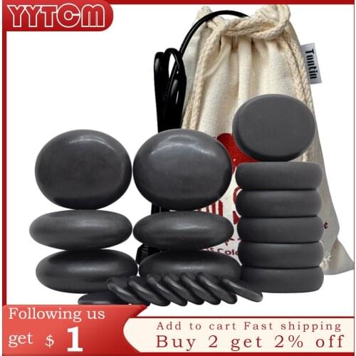 TONTIN Hot stone Massage set round stone basalt massage stones massager tool Salon SPA Heater bag 220 & 110 Volt CE and ROHS