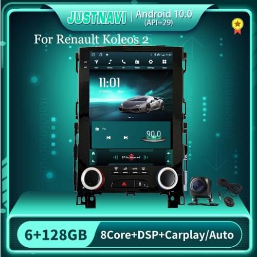 JUSTNAVI For Renault Koleos 2 2017-2018 Android 10.0 Auto Stereo 360 Camera Multimedia Video Player Navigation Carplay GPS WiFi