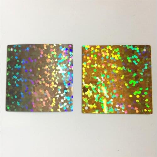 1kg 30*30mm Flat Square Sequins For Crafts Sewing Accessories With 2 Side Holes Laser Silver Laser Gold Confetti Spangles