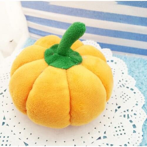 1 Pcs Pet Toy Pumpkin Shape Dog Toys Lovely Pet Puppy Chew Squeaker Plush Sound Toy Soft Puppy Chewing Toys Cleaning Tooth