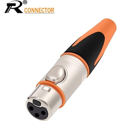 10pcs/lot 3Pin Metal XLR Adapter Mic Connector Plug Straight Balanced Socket Waterproof Coupler Converter