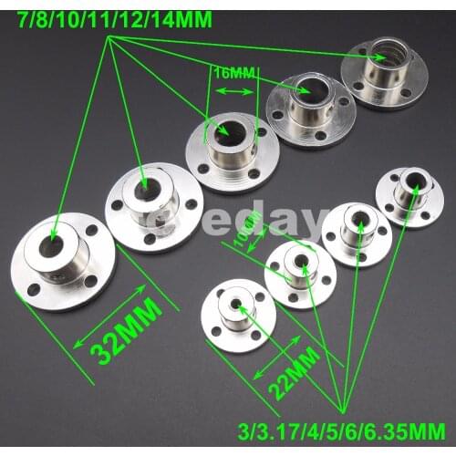 10PCS X3MM 3.17MM 4MM 5MM 6MM 6.35MM 7MM 8MM 10MM 11MM 12MM 14MM Rigid Flange Coupling Motor Shaft Coupler*FD368-376/FD122-124