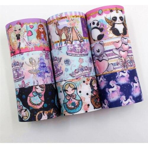 10 yards 1-1/2‘’ 38mm cartoon Printed grosgrain Ribbons,DIY handmade bow cap accessories and decorations,I-19225-468