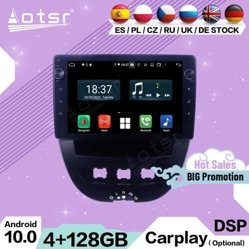 128G Carplay Multimedia Android For Toyota Aygo Citroen C1 2005 2006 2007 2008 2009 2010 2011 2012 2013 2014 Receiver Head Unit
