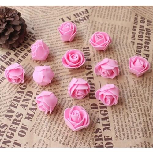 2.5CM High Quality Artificial Floral Foam PE Mini Roses Heads,Floral Head Wreath,DIY Decoration For Candy Box,Hats,Hair Garland