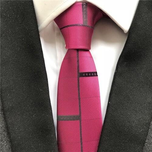 2021 Mens Ties Jacquard Woven Neck Tie Designer Panel Neckties Rose Red Novelty Gravata to Match Wedding Dress Shirt