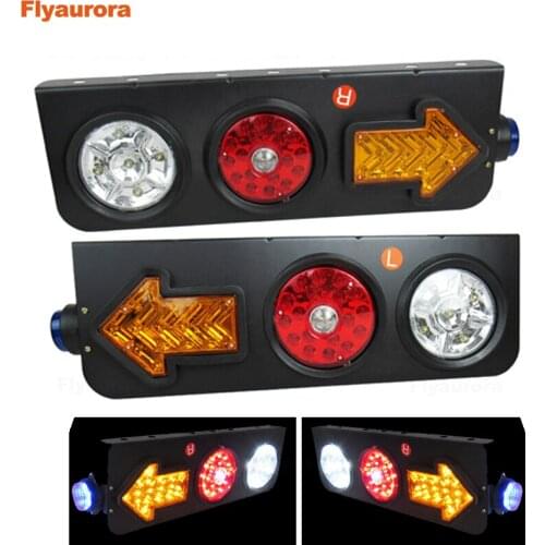 24V Dynamic Car Truck LED Tail Light Turn SignalRear Indicator Brake Lights Stop Reverse Lamps for Lorry Trailer Van Caravan Bus
