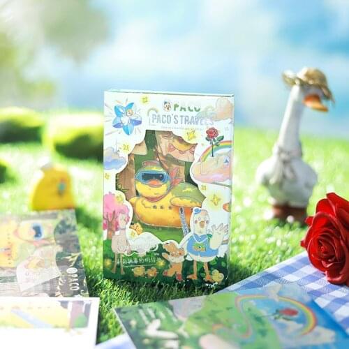 30 Pcs/Set Pacos Travels Series Postcard Cute Duck Forest Tour Message Greeting Cards Blessing Card