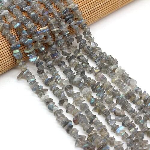40cm Natural Flash Labradorite Stone Irregular Gravel Chips High Quality DIY Women Bracelet Jewelry Loose Beads Size 3x5-4x6mm