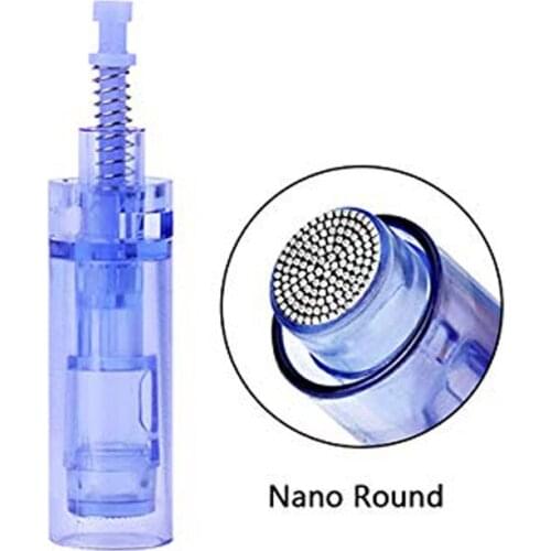 50pcs derma pen cartridges electric nano round needles tattoo tips cartridge micro needle microneedling replacement