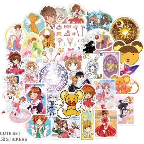 50pcs/set anime Cardcaptor Sakura Stickers Graffiti Card Captor Sakura Stickers DIY Travel Luggage Guitar Laptop Decal