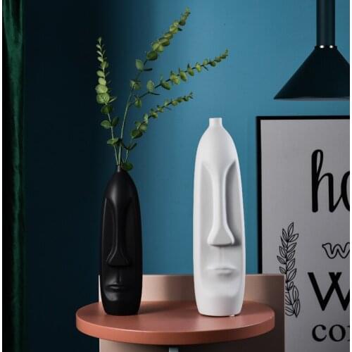 Abstract Nordic Hydroponic Vases Ceramic Minimalist High Quality Vase Art Modern Design White Decoracao Desk Decoration EB5HP
