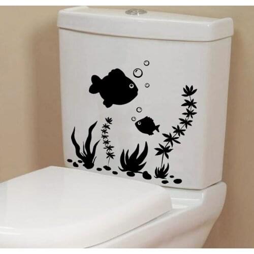 Fish Aquarium Fashion Vinyl Wall Decals Toilet Stickers Home Decor 6WS0254