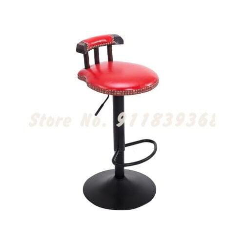 American Bar Chair Vintage Solid Wood Bar Chair Lift Chair Household High Stool High Stool Rotating Chair Back Stool