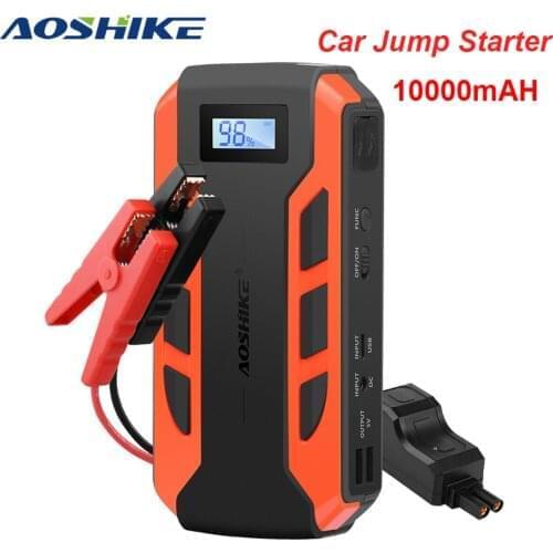 AOSHIKE Car Jump Starter 800A Car Buster 12V Vehicle 10000MAH 5V Emergency Auto Booster Battery Power Bank Powerful LED Light