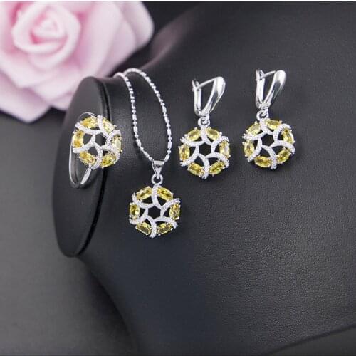 Shiny CZ Lucky Football Square Silver Color Jewelry Earrings Ring Necklace For Women Best Birthday Present IN Store