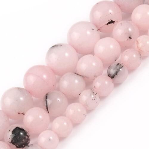 6/8/10mm Pink Opal Jades Stone Beads Natural Loose Spacer Beads for Jewelry Making Round Beads DIY Bracelet Accessories 15