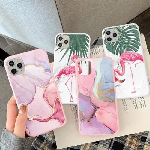 Marble Flamingo TPU Case For Samsung Galaxy A21S A51 A71 A01 A10 A20 A30 A40 A50 A70 A11 A31 A41 S20 Ultra S10 S8 S9 Plus Case