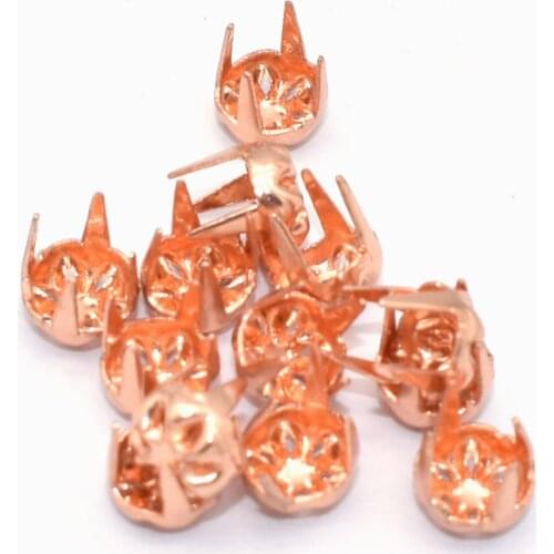 Rose Gold Studs Decorative Claw Studs Rivet 5mm Spike Nailhead Iron Studs Making Hardware Purse Craft Bag Leather DIY Accessory