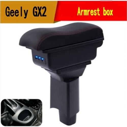 For GX2 Hatchback armrest box central Store content Storage box with cup holder USB interface mobile phone holder
