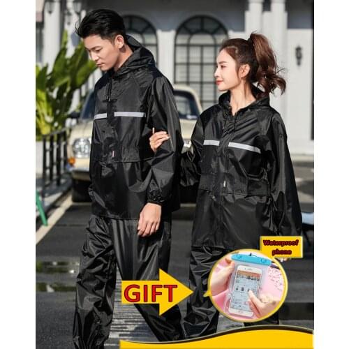 Good quaity Raincoat Rain Pants Suit Men Long Full Body Rainstorm Resistant Waterproof Thick Point Motorbike Cycling raincoat