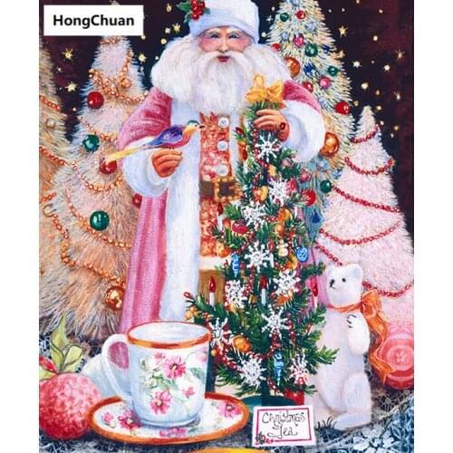 Fast delivery Santa figure 5D DIY square/round diamond painting mosaic diamond cross stitch home decoration art gift
