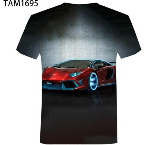 Neon Car New Mens Womens Summer Slower Short Sleeve Round Neck T-Shirt Animation 3D Harajuku Street Style Childrens Cool Top