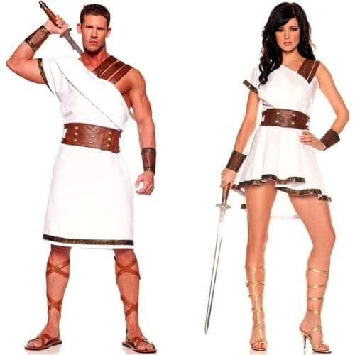 Ancient Egypt Costume Adult Women Men Carnival Halloween Party Fancy Dress Clothes Roman Solider Cosplay Outfit