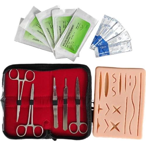 Hot-Skin Suture Practice Silicone Pad With Wound Simulated Tool Training Kit Needle Equipment Kit Scissors Teaching Z6W0