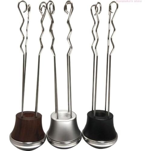 Wooden Handle Espresso Coffee Stirrer/Coffee Dosing Funnel Needle Coffee Powder Hand Tamper Distributor Leveler Tool