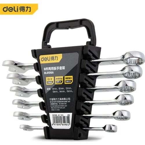 6 pcs Ratche Wrench Set Torque Socket Spanner 8-15mm Ratcheting Wrench Spanners Garage for Auto Car Repair Tools