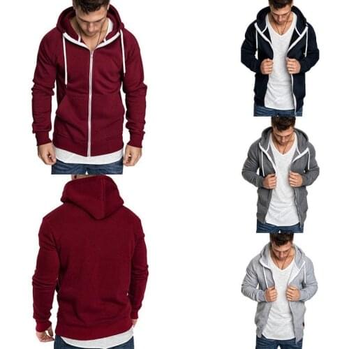New Men Winter Slim Hoodie Warm Hooded Sweatshirt Coat Jacket Outwear