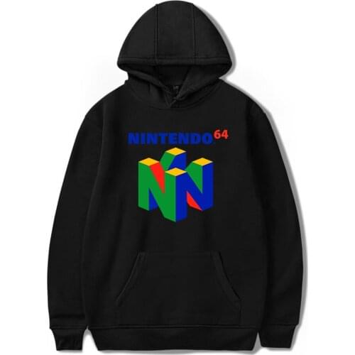 2019 New Brand Classic Game N64 Printing Hooded Sweatshirt Harajuku Hoodies Large Size Pullover Clothing Hip Hop Streetwear