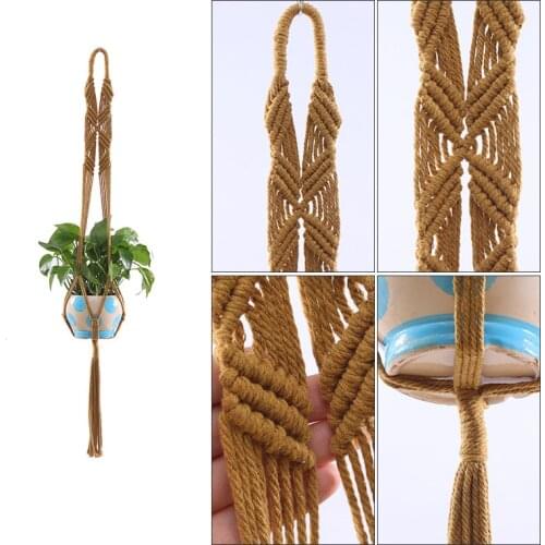 Hanging Baskets Handmade Macrame Plant Hanger Flower Pot Cotton Rope Wall Indoor Home Wall Decoration Countyard Garden Basket