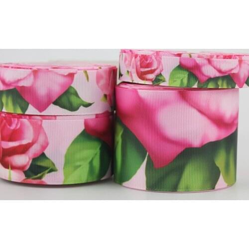 Popular pink rose ribbon DIY headwear hair bows accessories gift decoration ribbons sewing supplier16mm 22mm 25mm 38mm 57mm 75mm